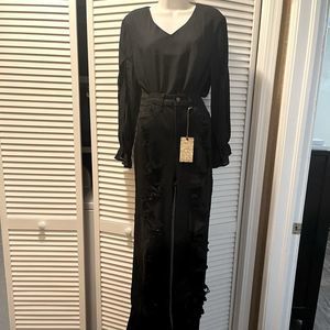 V-Neck Long Sleeve Blouse